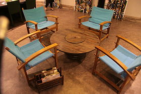 280px Electric wire reel reused in a furniture ecodesign