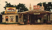 220px A cross roads store bar juke joint and gas station in Melrose Louisiana 1944