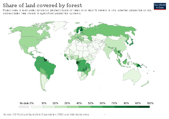 Bachelor of Science Forestry (Botany, Zoology, forestry) in USA 2 Forest area as share of land area.svg