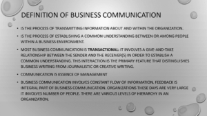 Read more about the article Definition Business Communication