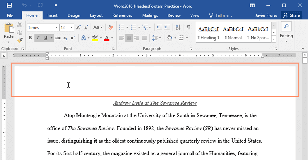 Read more about the article Headers and Footers