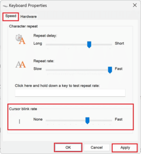 Read more about the article To adjust the rate at which the Cursor Blinks