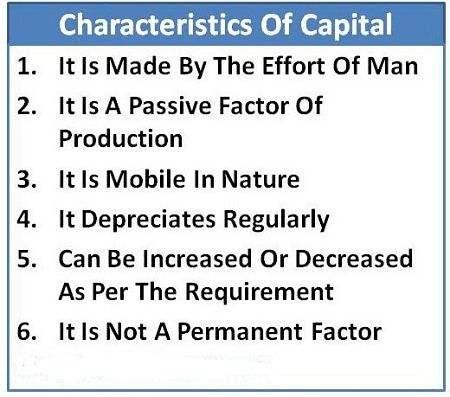 Characteristics of capital 2 Characteristics of capital