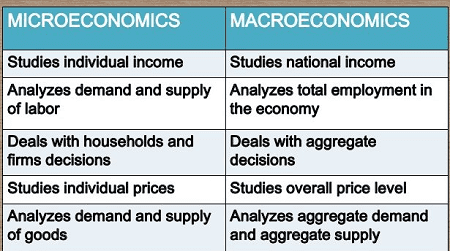 Difference between micro and macro economics - Vrindawan University