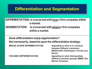 Read more about the article Differentiation and segmentation