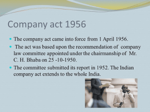 Read more about the article The Indian Companies Act, 1956